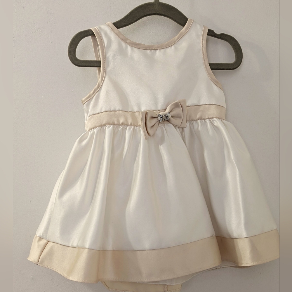 Charming Cream and Tan Kids Formal Dress